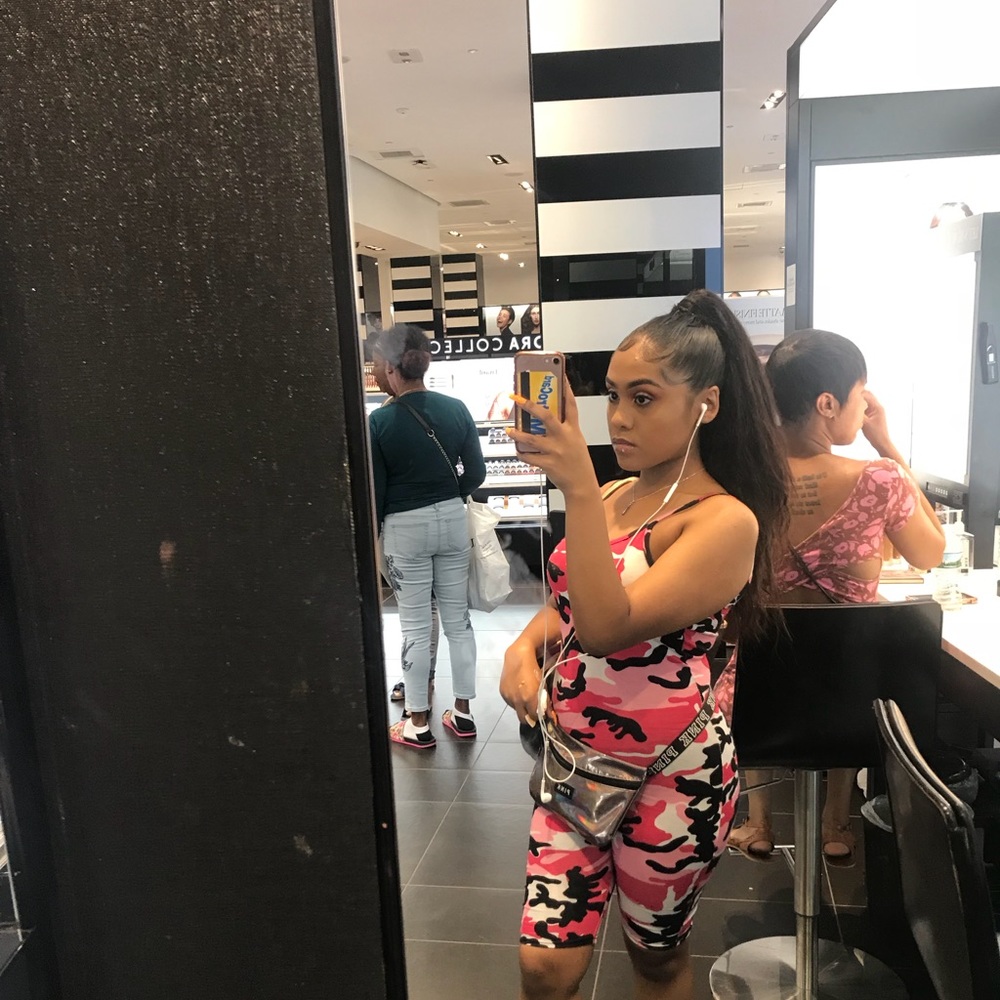 Pink camo one piece